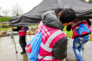 Roscommon Volunteers setting up a marquee